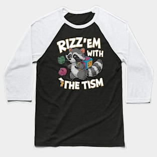 Rizz Em With The Tism - Autism Awareness Day Raccoon For Kids Classic Baseball T-Shirt